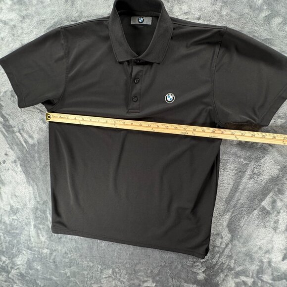 BMW Polo Shirt Mens M Black Embroidered Logo Car Dealership Staff Uniform - Picture 5 of 6